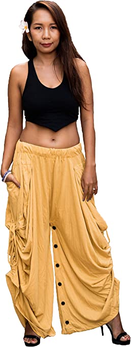 Thaluta Women's Palazzo Pants Wide Leg Lounge Convertible Maxi Skirt with Pockets Casual Comfy Trousers