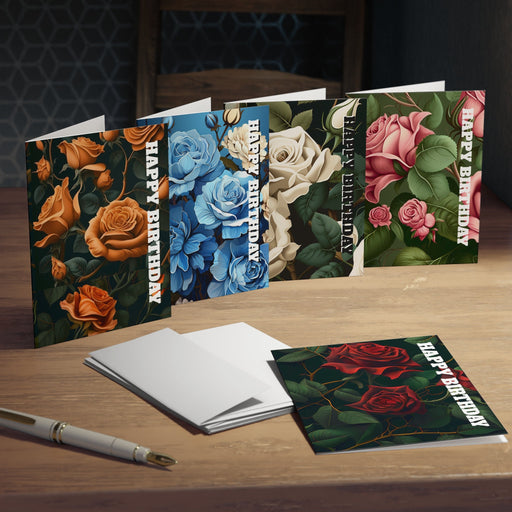 Introducing Roses So Powerful (Part 3) - Multi-Design Rose Arranged Birthday Greeting Cards (5-Pack)