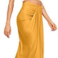 SheIn Women's Casual Slit Wrap Asymmetrical Elastic High Waist Maxi Draped Skirt