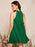 SweatyRocks Women's Casual Sleeveless Tie Back Halter Dress Mini Swing Pleated A-line Loose Dress