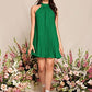 SweatyRocks Women's Casual Sleeveless Tie Back Halter Dress Mini Swing Pleated A-line Loose Dress