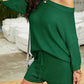 Mafulus Women's 2 Piece Outfits Sweater Sets Off Shoulder Knit Top Shorts Matching Suits Cute Pajama Lounge Set