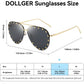 Dollger Studded Sunglasses for Women Fashion Studded Aviator Sunglasses Metal Frame UV 400