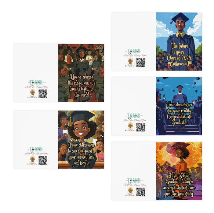 Cards of Celebration (Pt 1) - High School Graduation Greeting Cards (5-Pack)