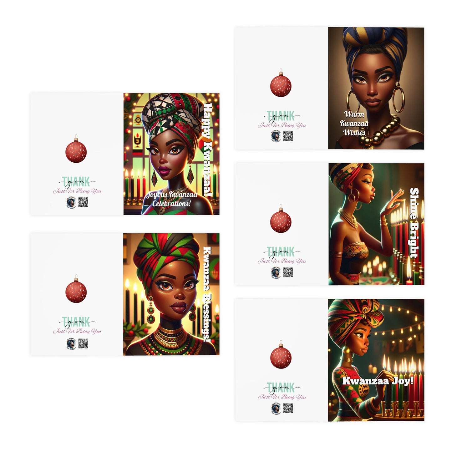 Kwanzaa Kinara Lights - Empowering & Heartfelt Greeting Cards