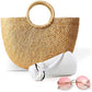 Foldable Sun Visors for Women - Beach Hat Wide Brim Sun Hat Roll Up Straw Hat