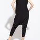 ellazhu Women Black Harem Pants Rompers Sleeveless Drop Crotch Harem Jumpsuits Summer GY867