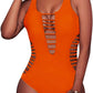 Aqua Eve Women Sexy One Piece Swimsuits Plunge Deep V Neck Cutout Bathing Suits