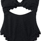 CUPSHE Women's One Piece Swimsuit Sexy Black Cutout Scallop Trim Bathing Suit