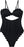 CUPSHE Women's One Piece Swimsuit Sexy Black Cutout Scallop Trim Bathing Suit