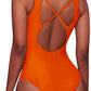 Aqua Eve Women Sexy One Piece Swimsuits Plunge Deep V Neck Cutout Bathing Suits