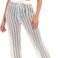 JUDYBRIDAL Women's Crochet Hollow Out Beach Pants Knitted Swimsuit Cover Up for Swimwear Mesh Bikini Bottom
