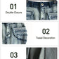 LISUEYNE Women's Casual Stretch Waist Washed Denim Ruffle Fishtail Skirts Long Jean Skirt