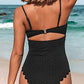 CUPSHE Women's One Piece Swimsuit Sexy Black Cutout Scallop Trim Bathing Suit