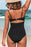 CUPSHE Women's One Piece Swimsuit Sexy Black Cutout Scallop Trim Bathing Suit