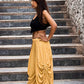Thaluta Women's Palazzo Pants Wide Leg Lounge Convertible Maxi Skirt with Pockets Casual Comfy Trousers