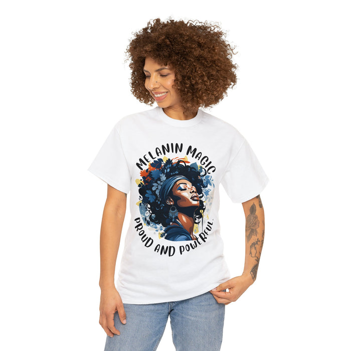Melanin Magic: Proud & Powerful (part 2) Unisex Heavy Cotton Tee - Elevate Your Style, Empower the Cause