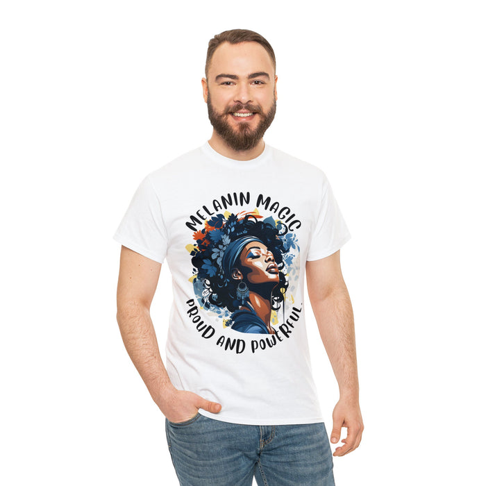 Melanin Magic: Proud & Powerful (part 2) Unisex Heavy Cotton Tee - Elevate Your Style, Empower the Cause