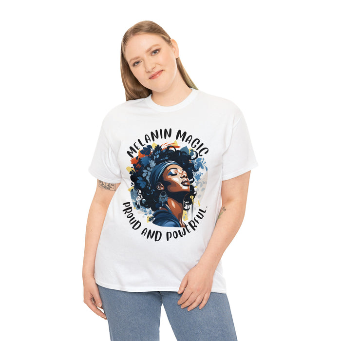 Melanin Magic: Proud & Powerful (part 2) Unisex Heavy Cotton Tee - Elevate Your Style, Empower the Cause