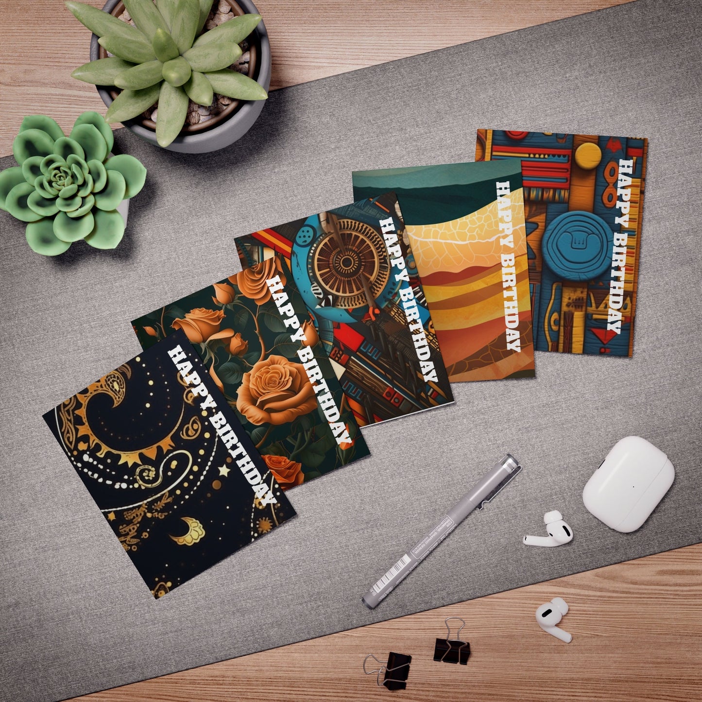 Introducing Cards So Powerful (Part 2) - Multi-Design Afrocentric Birthday Greeting Cards (5-Pack)