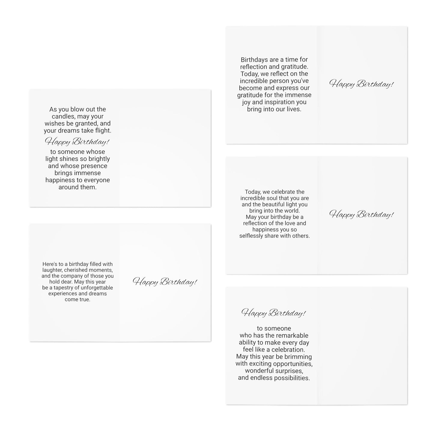 Introducing Roses So Powerful (Part 3) - Multi-Design Rose Arranged Birthday Greeting Cards (5-Pack)